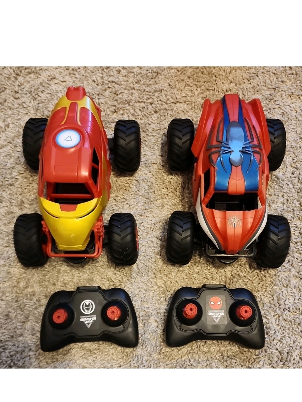 Monster Jam Marvel Iron Man & Spider-Man Remote Control Toy Cars